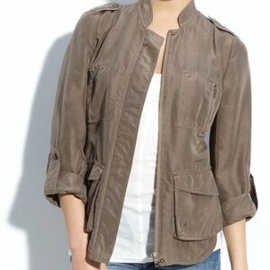 Nordstrom Hinge Silk Crop Utility Jacket Sz M